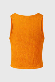POLERA NIÑA TIPO PETO TEXTURA NARANJO