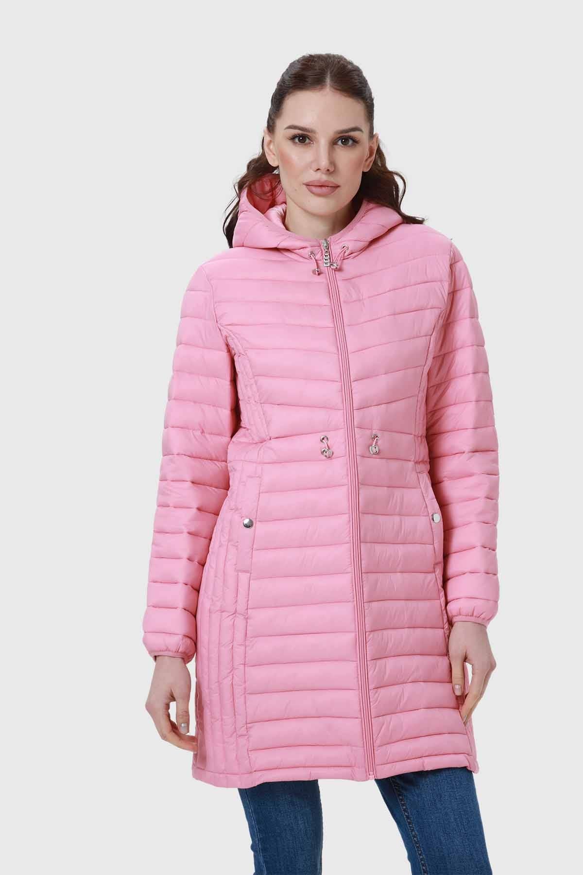 PARKA MUJER MODELO LARGO ROSADO OSCURO