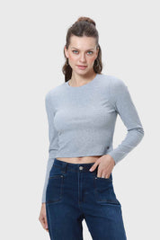 Polera Mujer Rib Gris