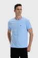 Polera Hombre Con Bolsillo Celeste
