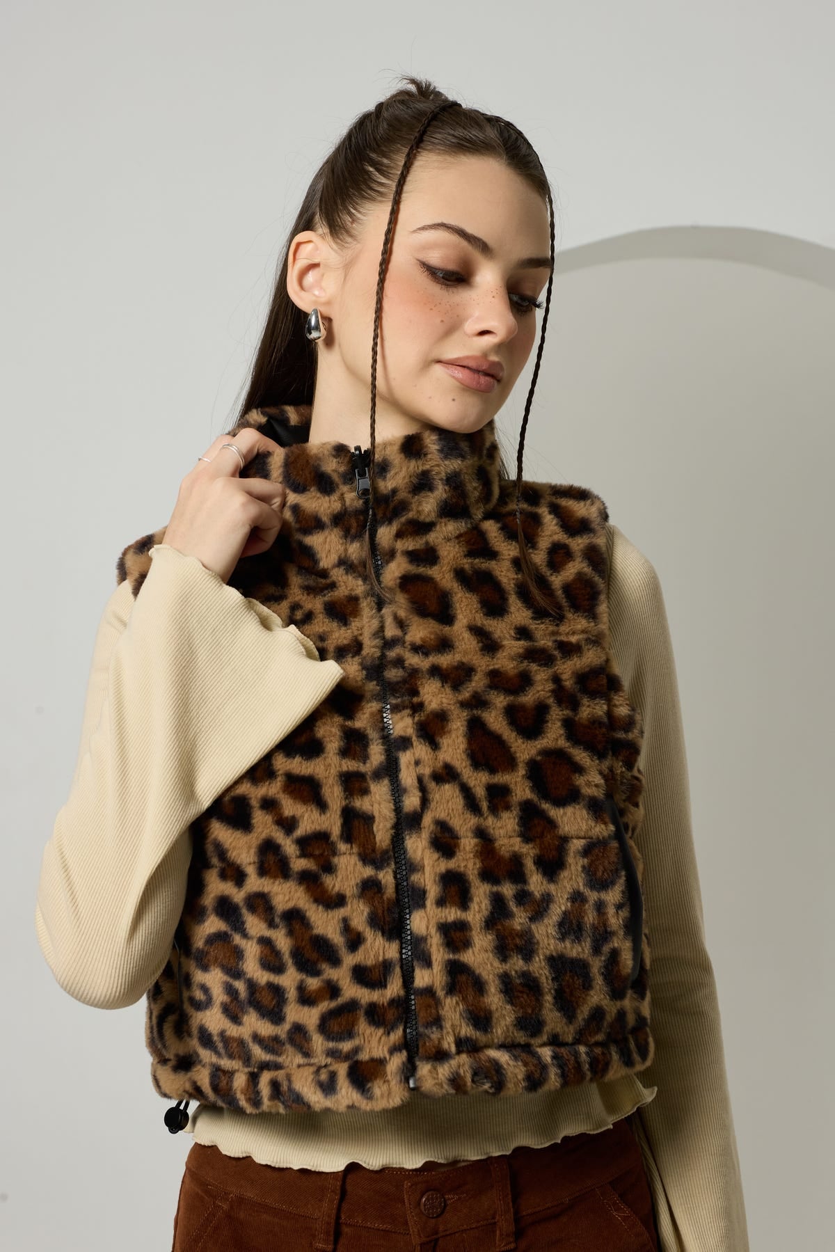 Parka Mujer Piel Reversible Café