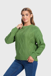 Sweater Mujer Trenzado Verde