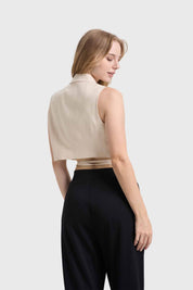 Blazer Mujer Tiras Beige