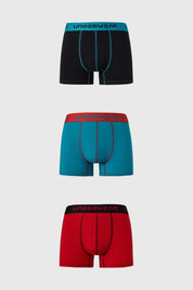 Boxer Hombre Tripack Corto Rojo