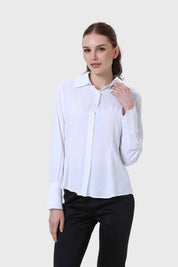 Blusa Mujer Abotonada Con Pinzas Blanco