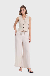 Blazer Mujer Tipo Gillette Abotonado Arena