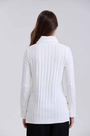 Sweater Mujer Botones Crudo