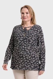Blusa Mujer Crep Estampada Negro
