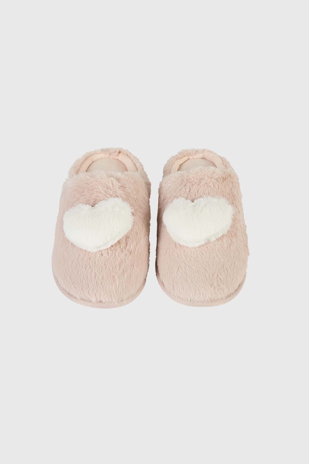 Pantufla Mujer Con Pompón Beige