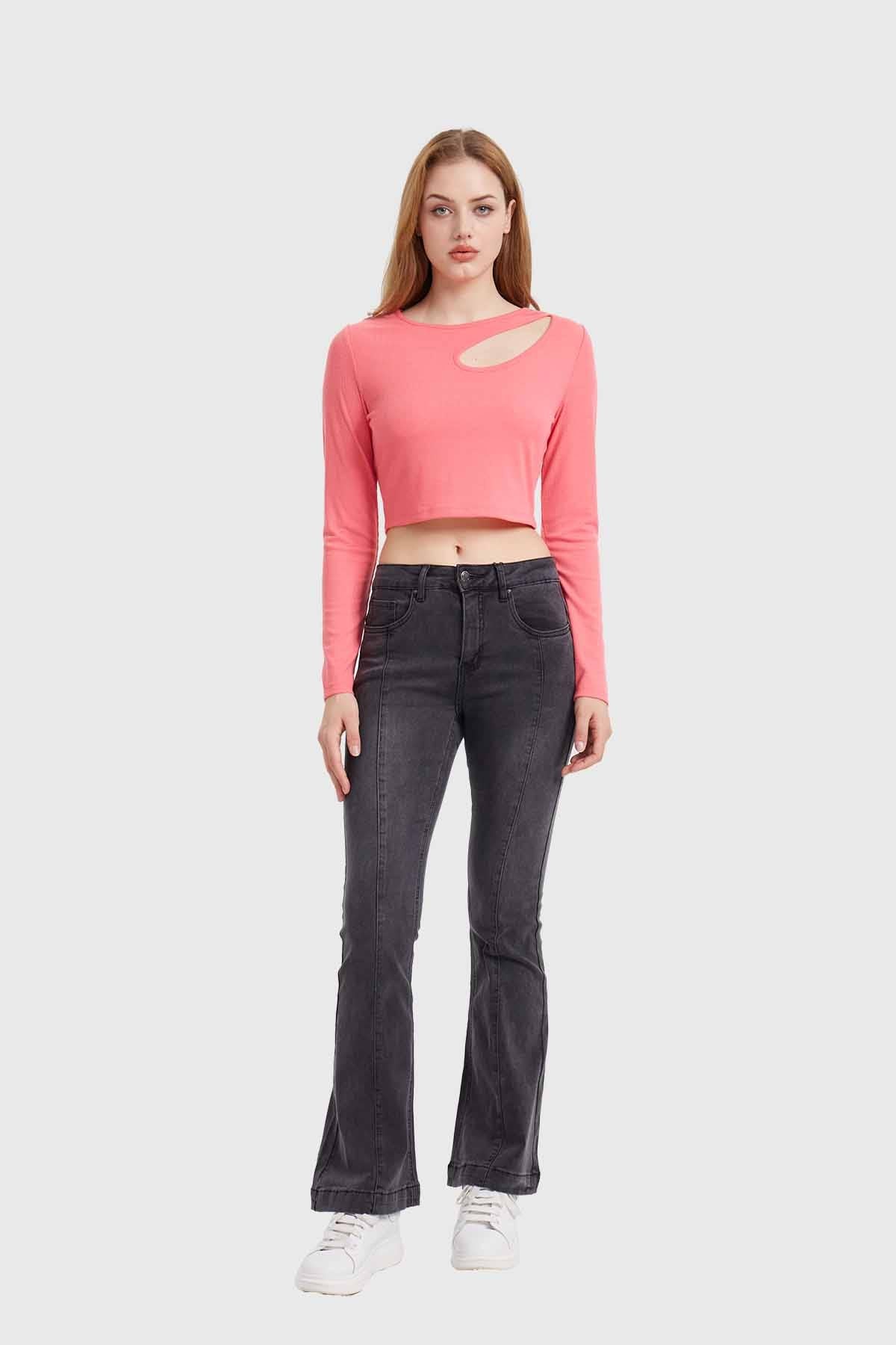 Polera Mujer Cut Out Coral