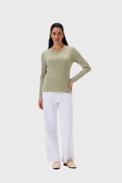 Polera Mujer Rib Verde