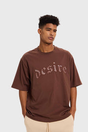 Polera Hombre Bordado Chocolate