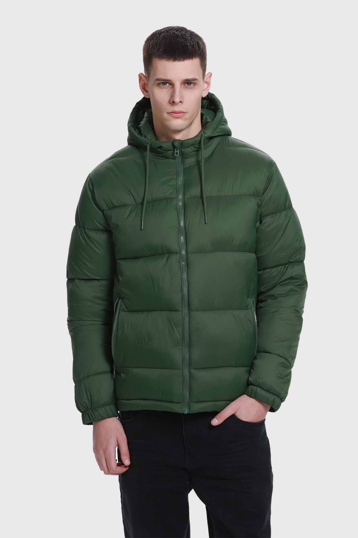 PARKA HOMBRE BÁSICA LISA VERDE