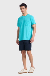 Polera Hombre Básica Con Bolsillo Verde