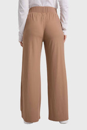 Pantalón Mujer Palazzo Pretina Elasticada Café