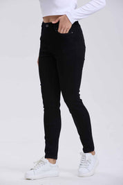 Jeans Mujer Skinny Con Polar Negro