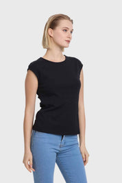 Polera Mujer Aplicación Strass Negro