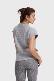 Sweater Mujer Trenzado Gris