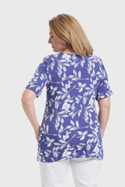 Polera Mujer Aplicación Print Azul
