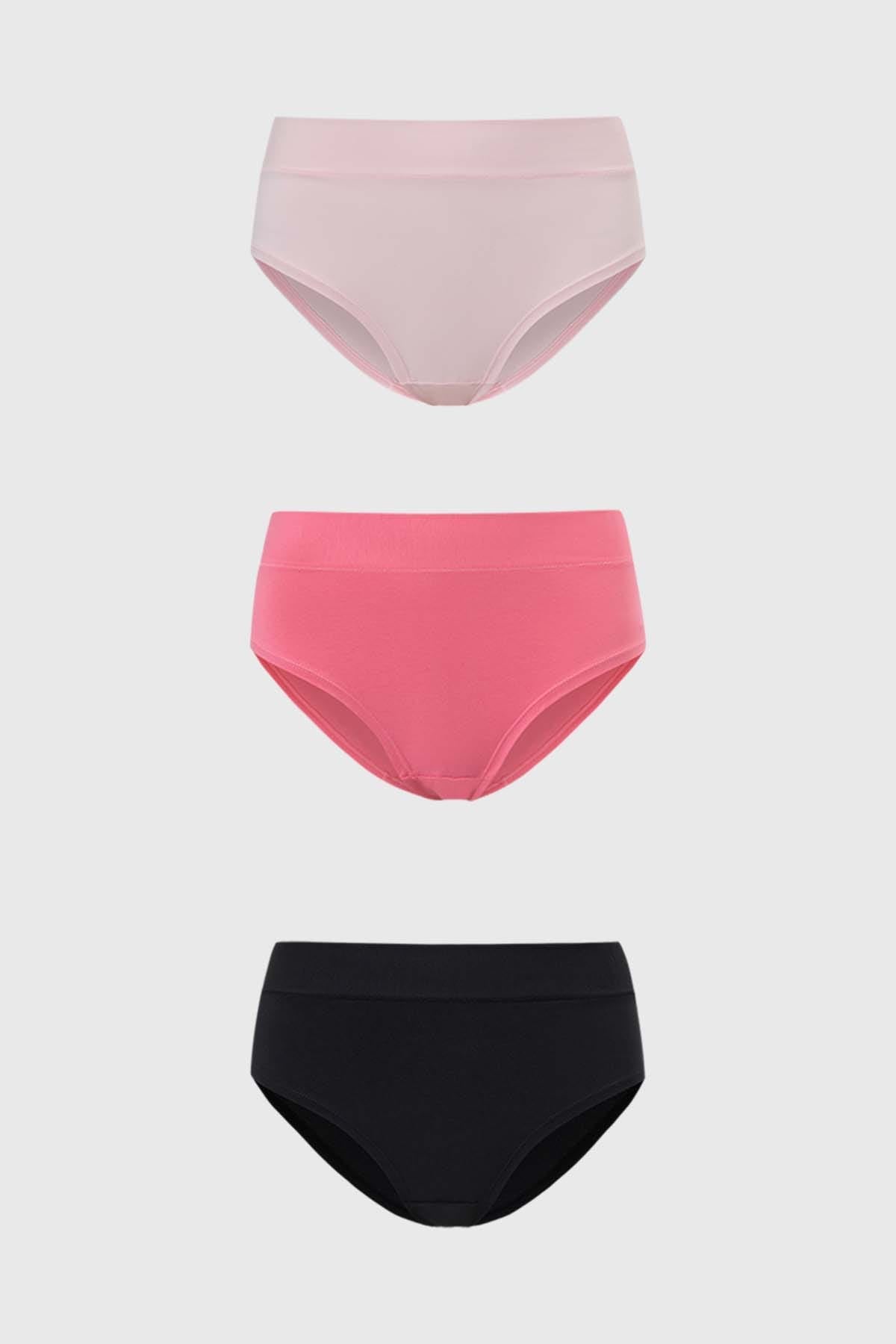 Calzón Mujer Tripack Bikini Algodón Palo Rosa