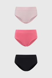 Calzón Mujer Tripack Bikini Algodón Palo Rosa