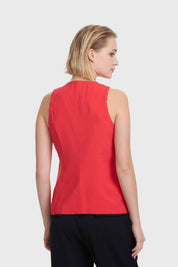 Blazer Mujer Estilo Gillet Rojo