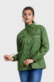 Chaqueta Mujer Aplicación Cintura Verde