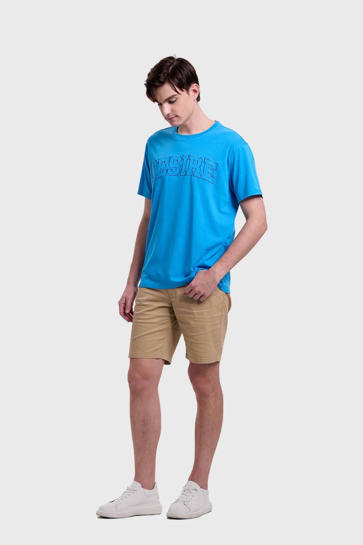 Polera Hombre Print Celeste