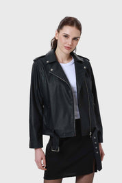 CHAQUETA MUJER BIKER NEGRO III