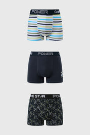 Boxer Niño Tripack Azul