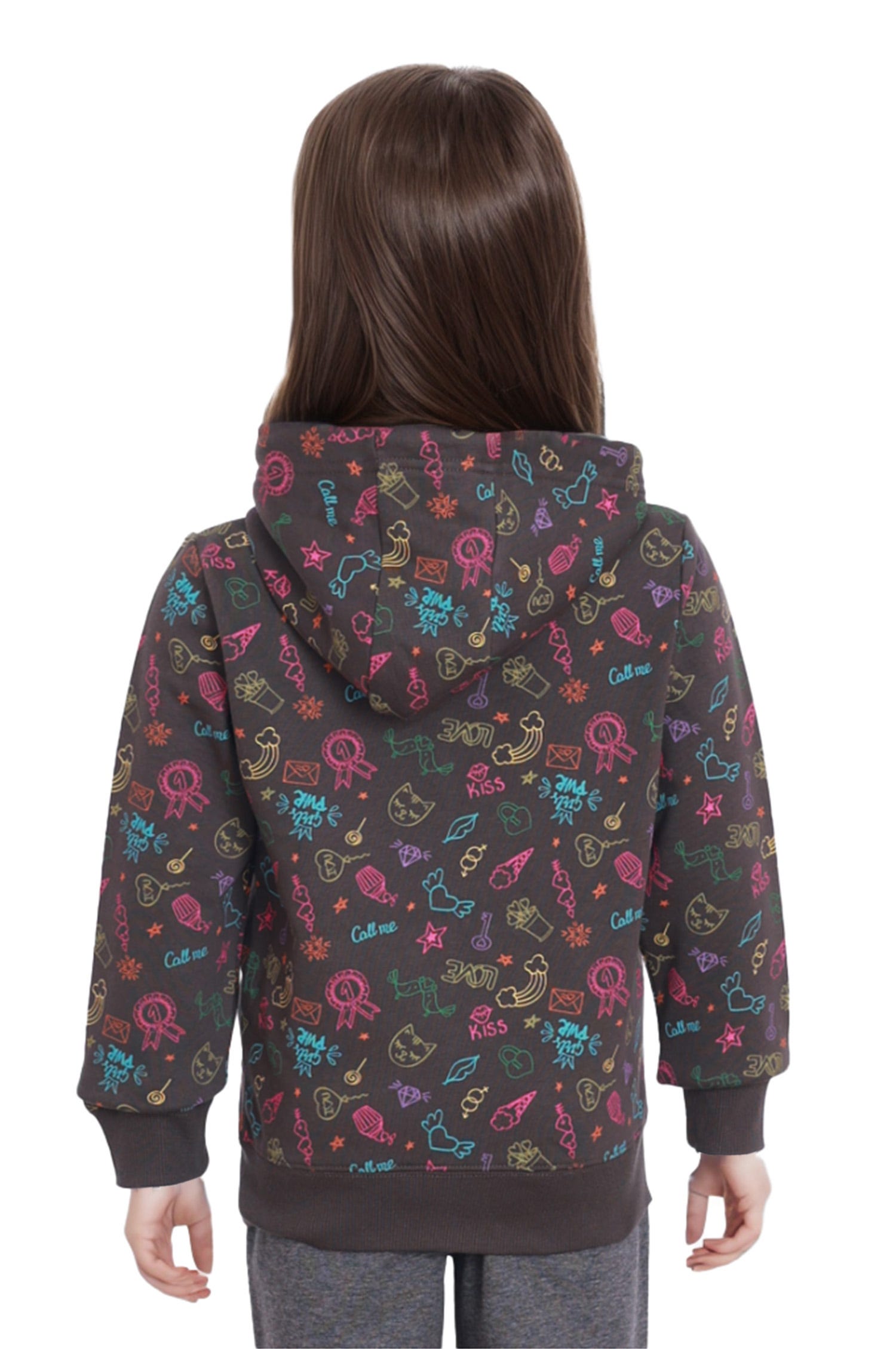 Polerón Niña Básico Print Marengo