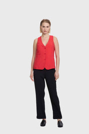 Blazer Mujer Estilo Gillet Rojo