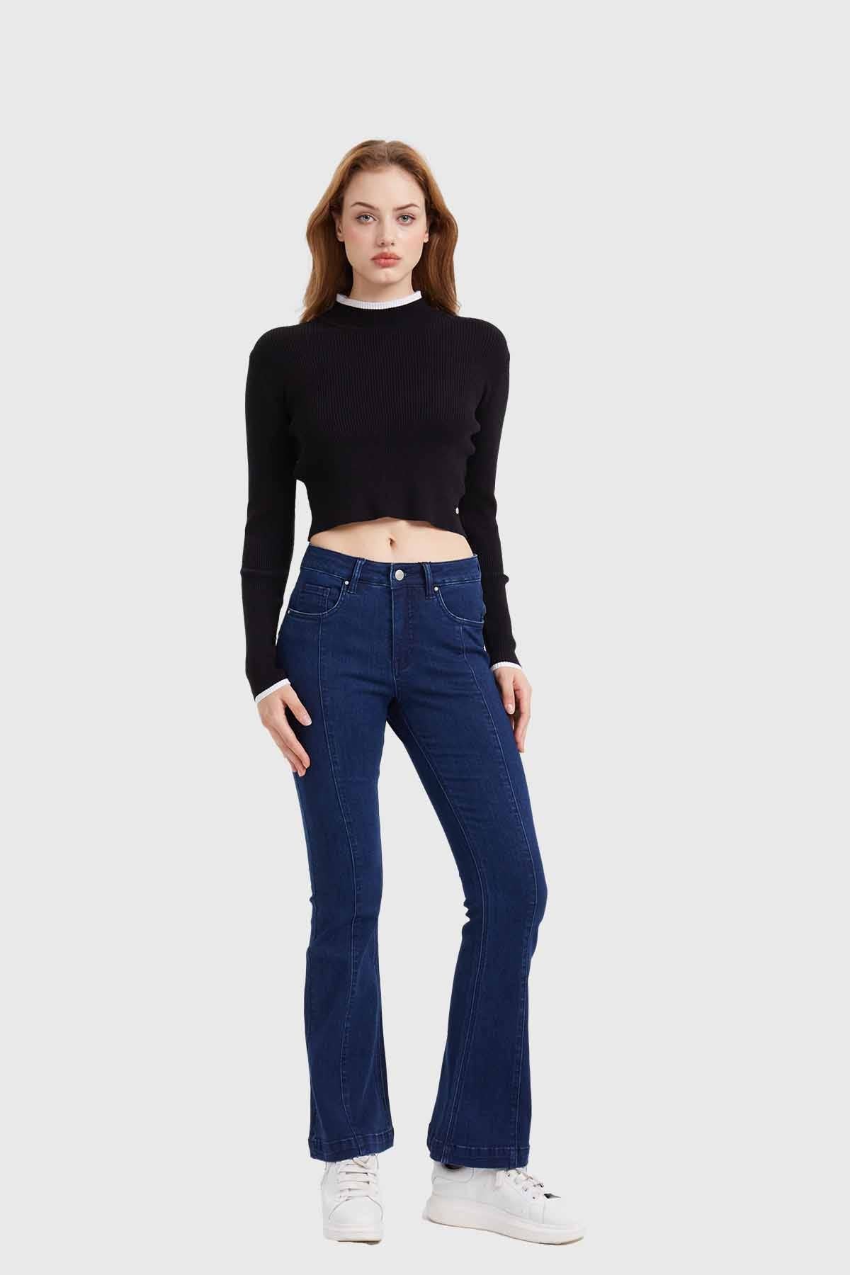 Sweater Mujer Contraste Negro