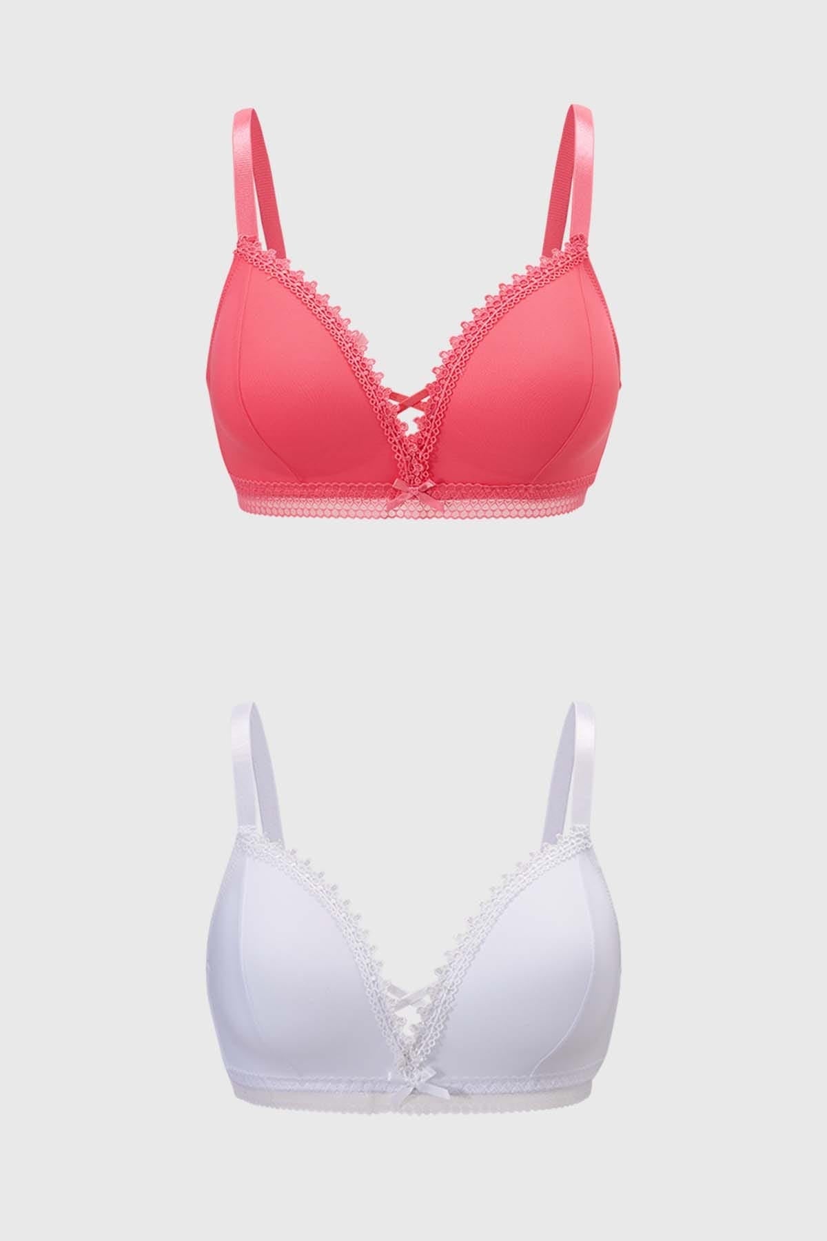 Sostén Mujer Bipack Detalle Bordado Rosa