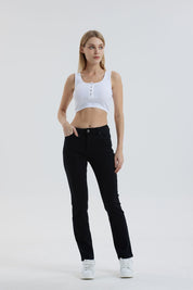JEANS MUJER RECTO TIRO ALTO NEGRO