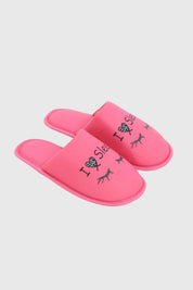 Pantufla Mujer Estampada Rosado