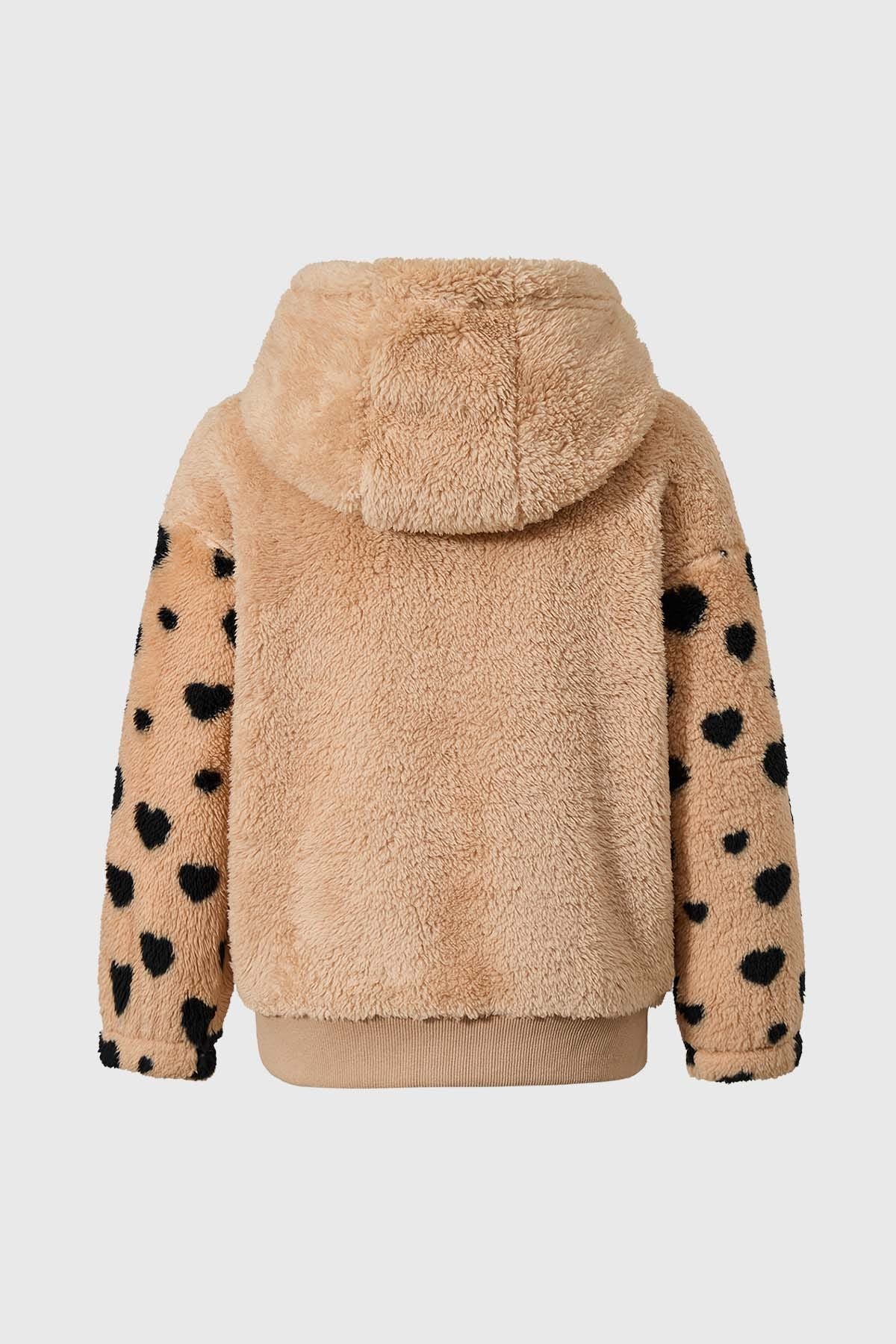 Polar Niña Peludo Con Print Manga Beige