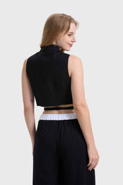 Blazer Mujer Con Tiras Negro