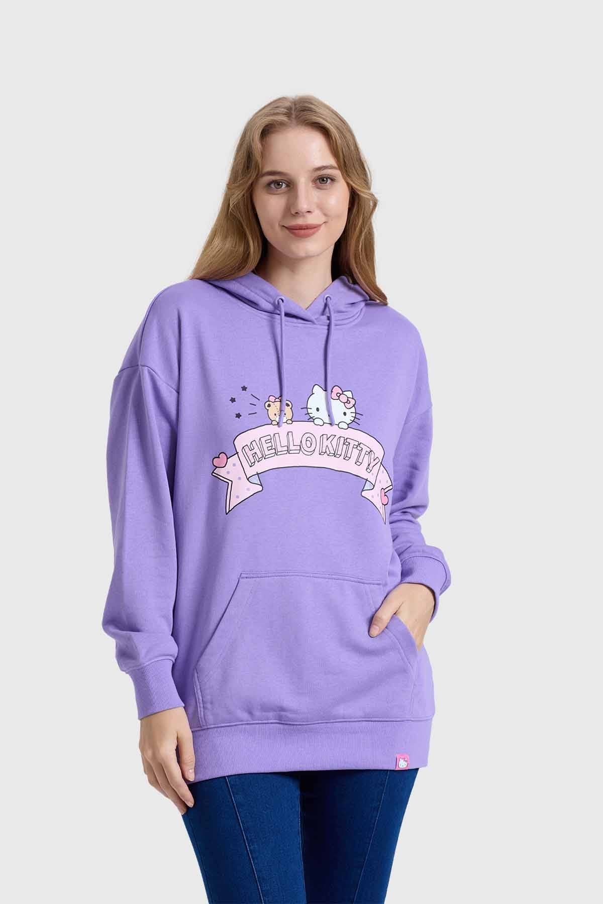 POLERÓN MUJER HELLO KITTY LILA