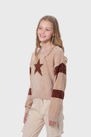 Sweater Niña Cerrado Beige