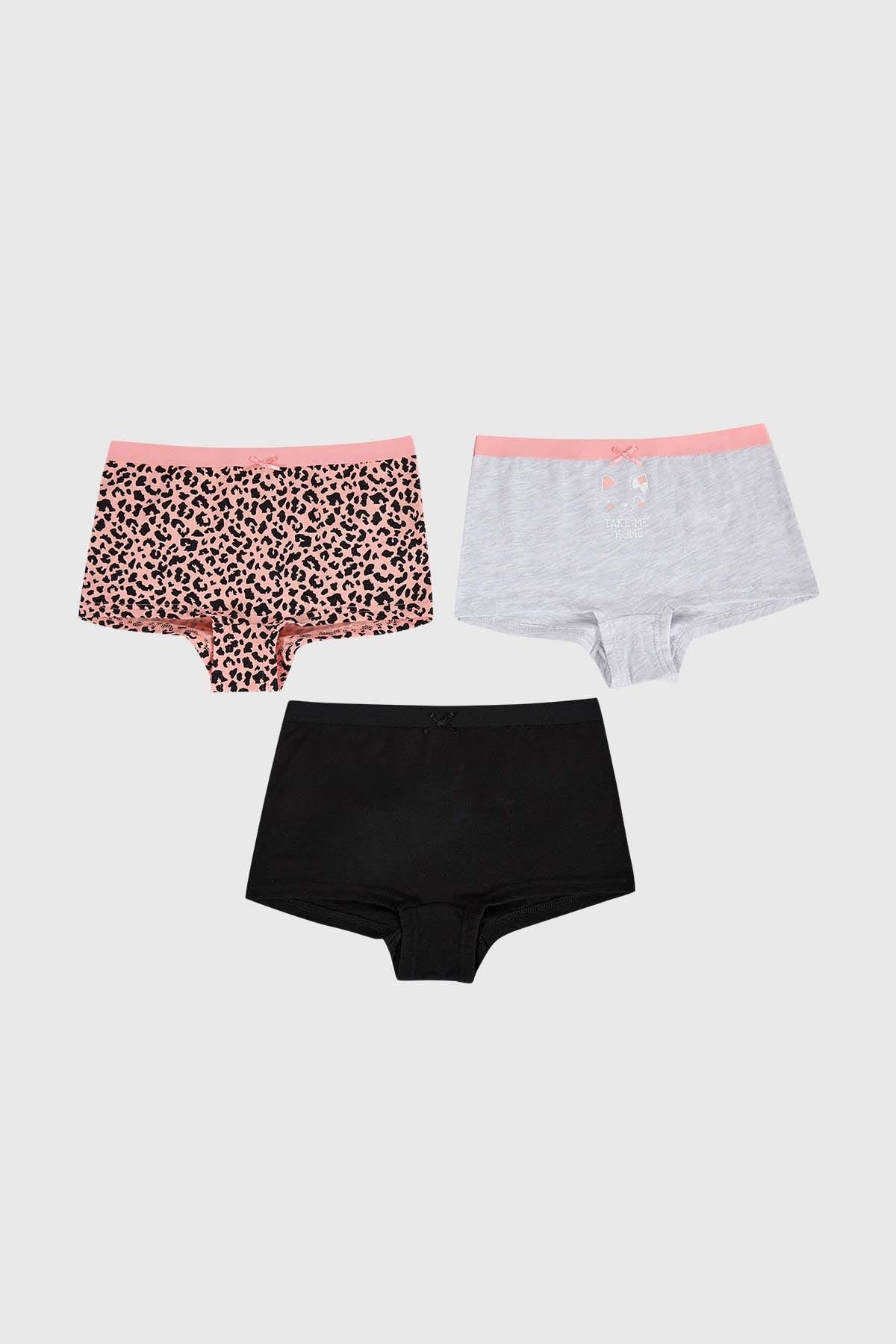 Calzón Niña Tripack Pantaleta Niña Negro