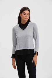 Sweater Mujer Tejido Gris