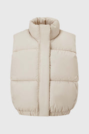 Parka Niña Efecto Cuero Beige