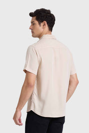 Camisa Hombre Con Bolsillo Beige