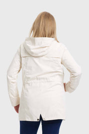 Chaqueta Mujer Con Gorro Beige