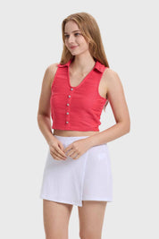 Polera Mujer Abotonada Rosado