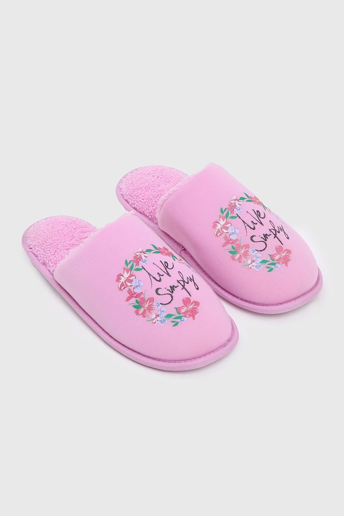 Pantufla Mujer Peludo Print Lila