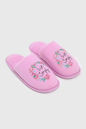 Pantufla Mujer Peludo Print Lila