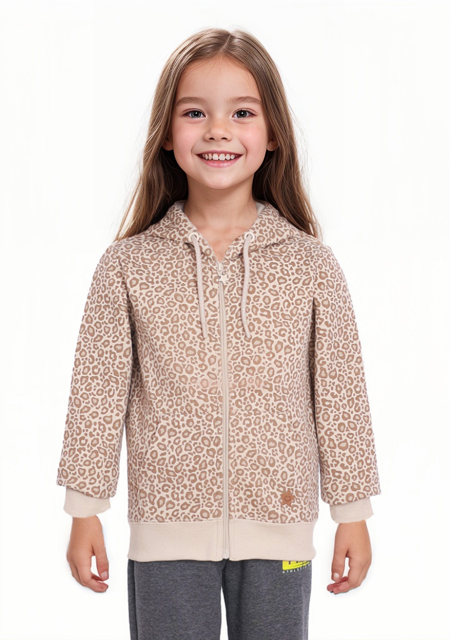 POLERÓN NIÑA BÁSICO FULL PRINT BEIGE