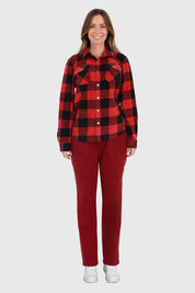 Pantalón Buzo Mujer Recto Micropolar Guinda